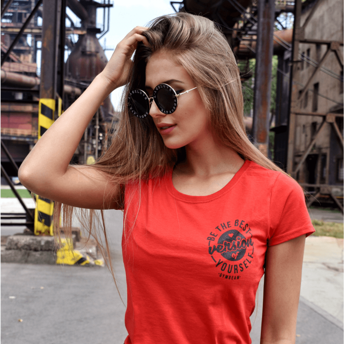 Women’s T-shirt The Best Version Red Black - GymBeam