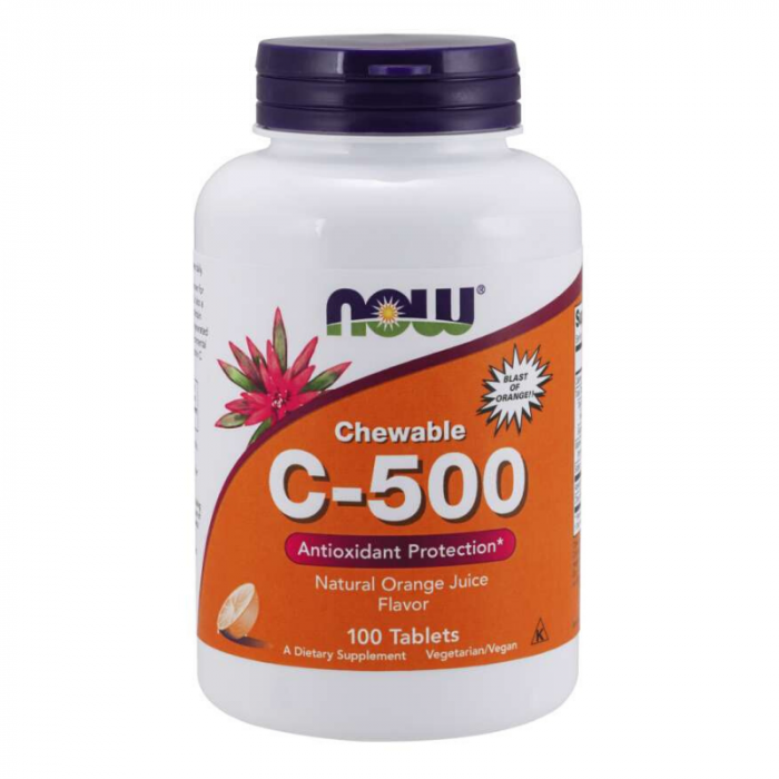 Vitamin C 500 mg chewable tablets - NOW Foods