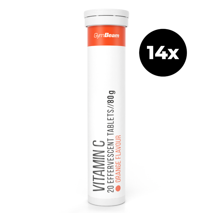 Vitamin C 1000 mg effervescent - GymBeam orange - 20 tab