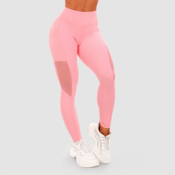 Women‘s Leggings Mesh Panel pink - GymBeam