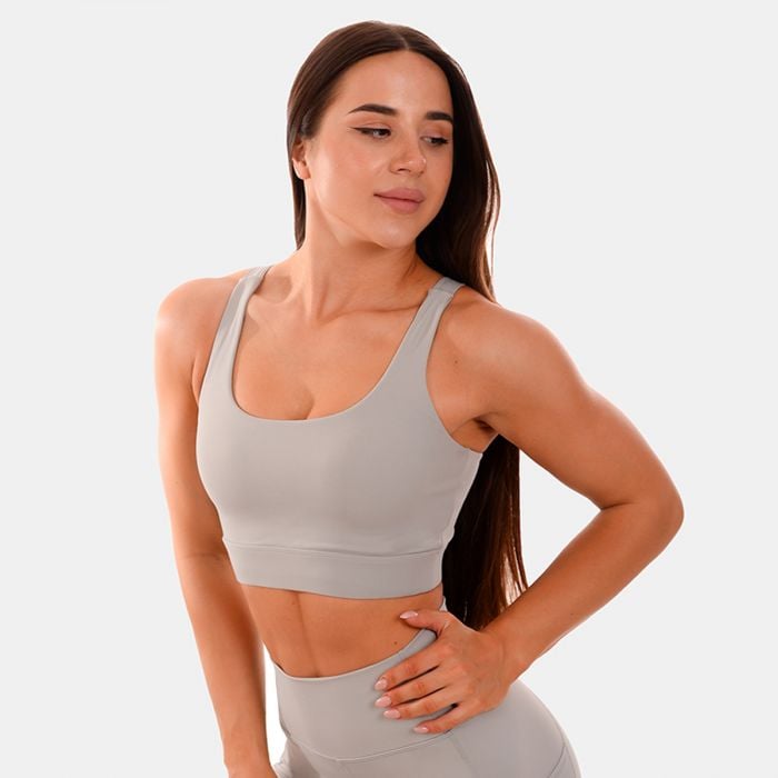 Cut-Out Sports Bra Grey - GymBeam | GymBeam.com