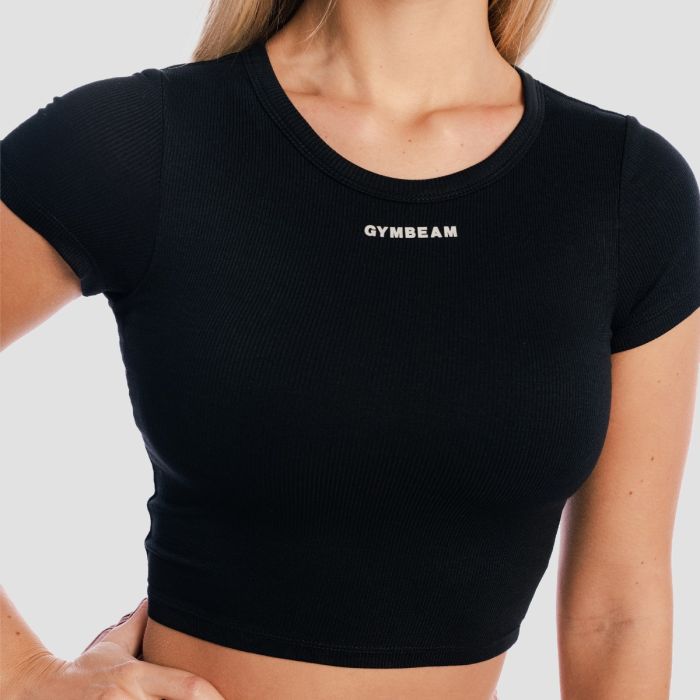 Women‘s Aura Cropped T-Shirt Black - GymBeam M