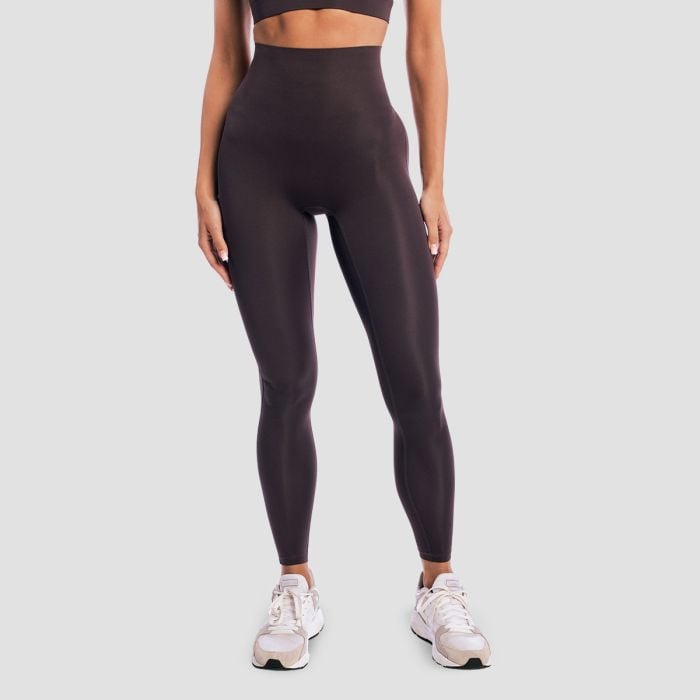 Women‘s Aura Leggings Tee Brown - GymBeam XXL