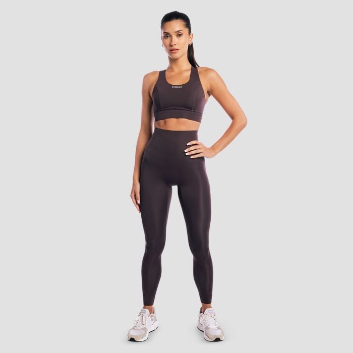 Women‘s Aura Leggings Tee Brown - GymBeam XXL