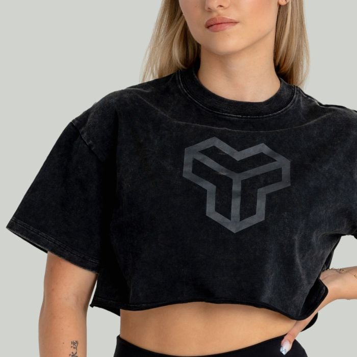 Women‘s Washed CropTop Black - STRIX S