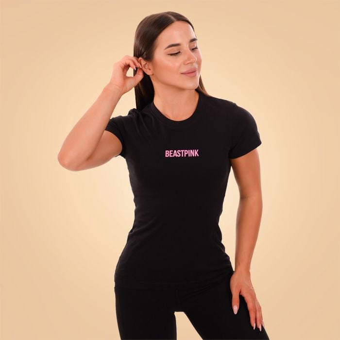 Women‘s Daily T-Shirt Black - BeastPink XXL
