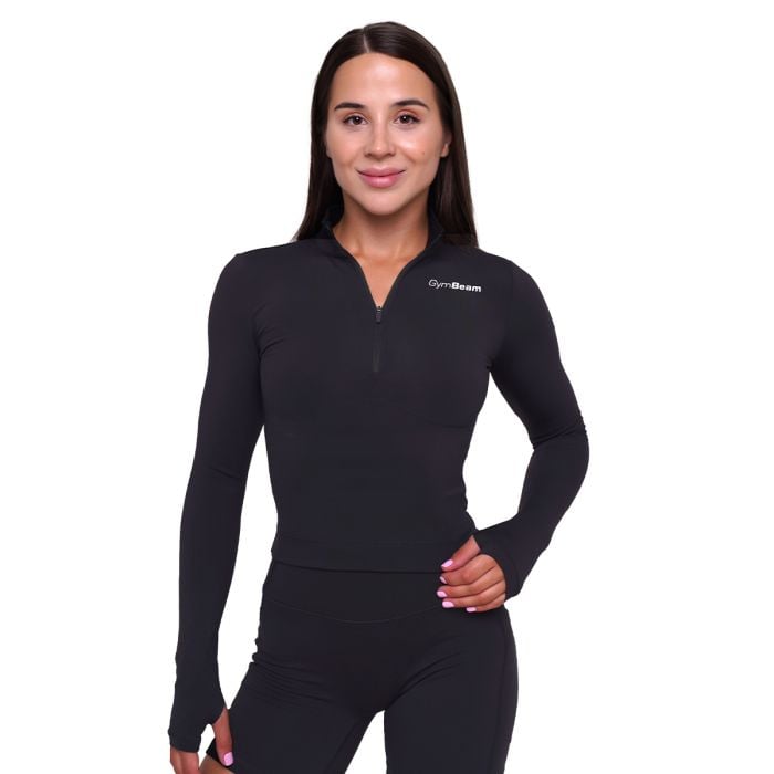 Women‘s Ignite Sports Top Black - GymBeam XL