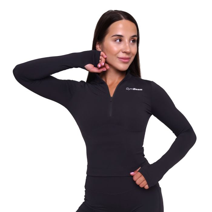 Women‘s Ignite Sports Top Black - GymBeam XL