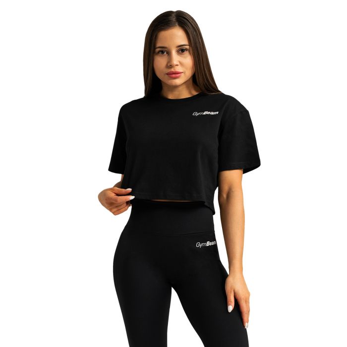 Ženski Crop Top Limitless Black - GymBeam S