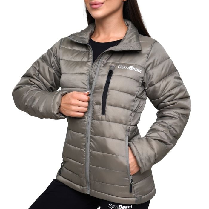 Women‘s Puffer Jacket Vetiver/Black - GymBeam XL