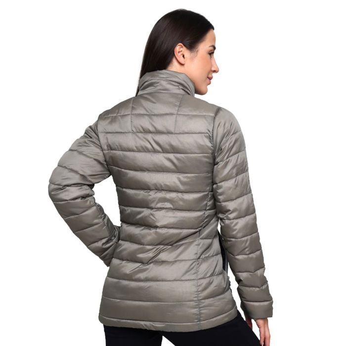 Women‘s Puffer Jacket Vetiver/Black - GymBeam XL