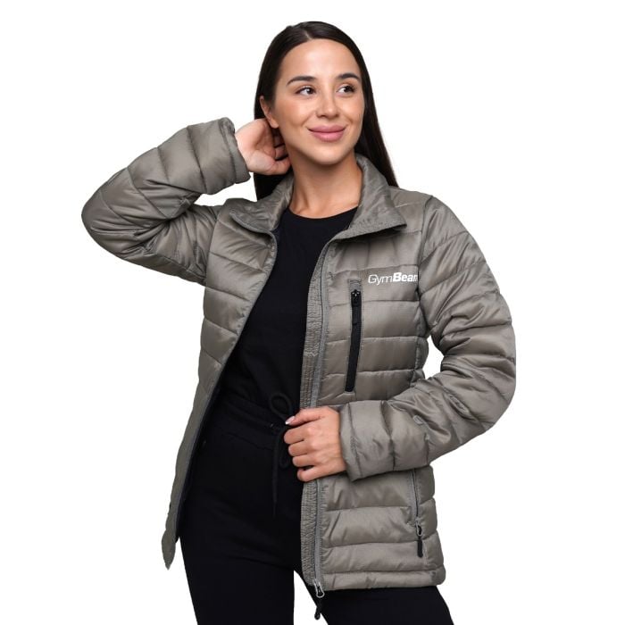 Women‘s Puffer Jacket Vetiver/Black - GymBeam XL