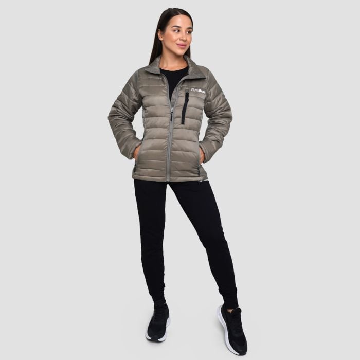 Women‘s Puffer Jacket Vetiver/Black - GymBeam XL