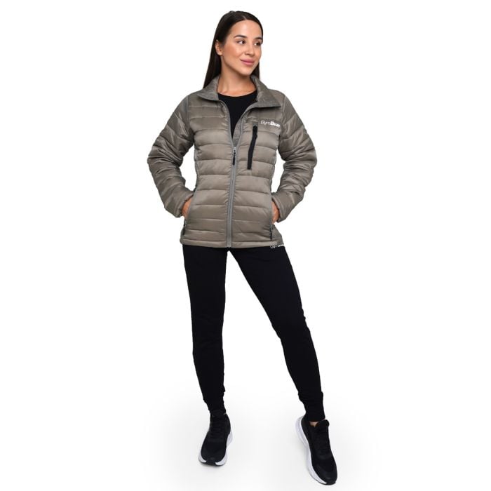 Women‘s Puffer Jacket Vetiver/Black - GymBeam XL