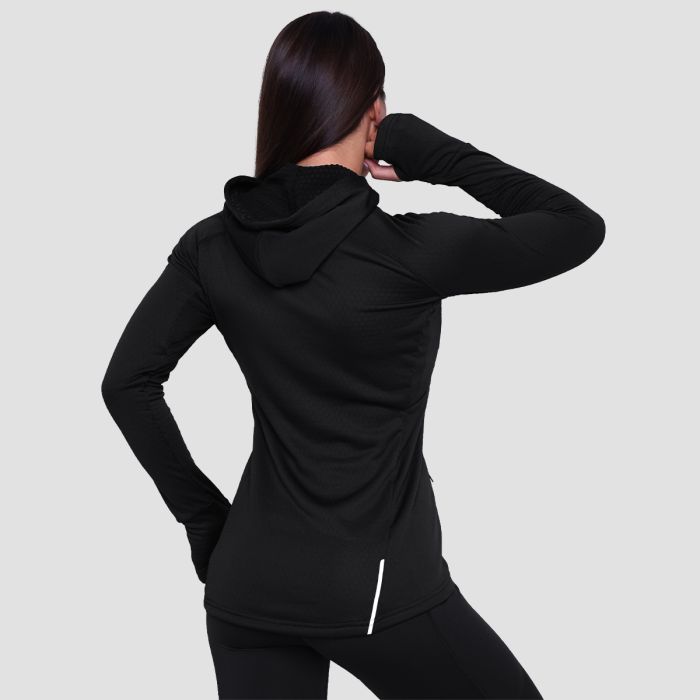 Women‘s Pulse 1/2 Zip Running Sweatshirt Black - GymBeam M