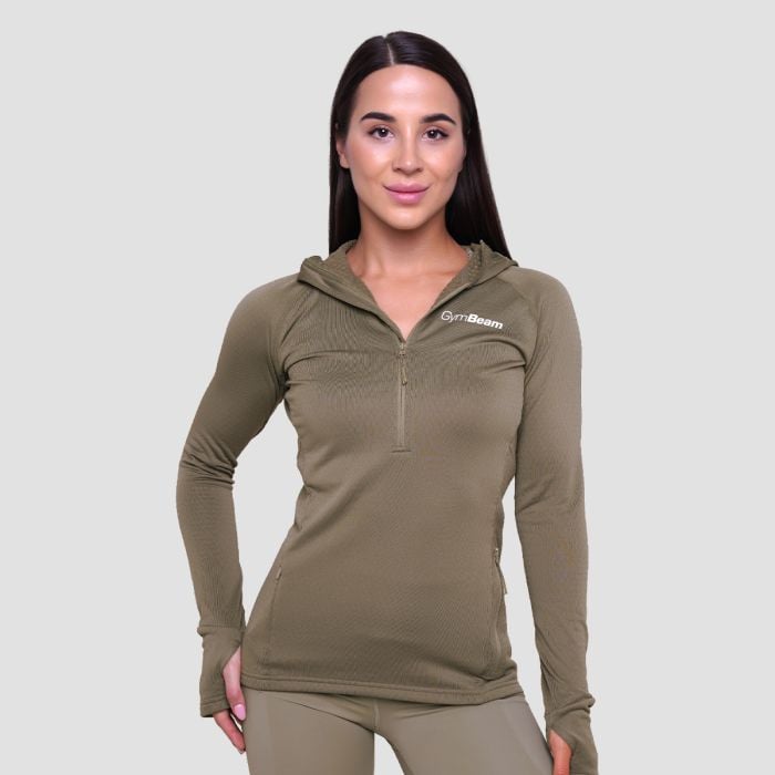 Women‘s Pulse 1/2 Zip Running Sweatshirt Vetiver - GymBeam M