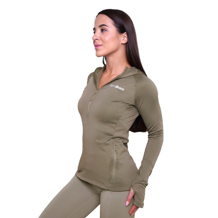 Women‘s Pulse 1/2 Zip Running Sweatshirt Vetiver - GymBeam M