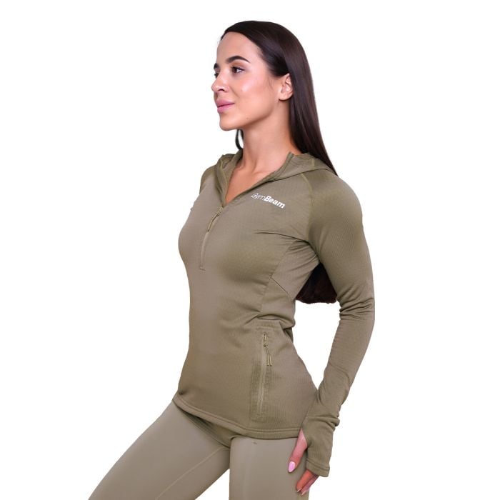 Women‘s Pulse 1/2 Zip Running Sweatshirt Vetiver - GymBeam M