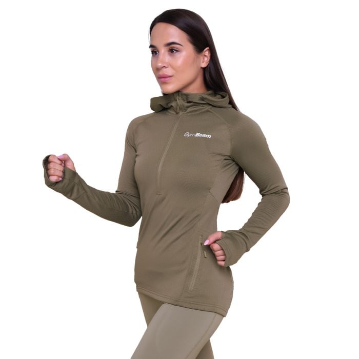 Women‘s Pulse 1/2 Zip Running Sweatshirt Vetiver - GymBeam M