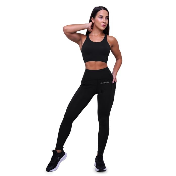 Women‘s Pulse Running Leggings Black - GymBeam L