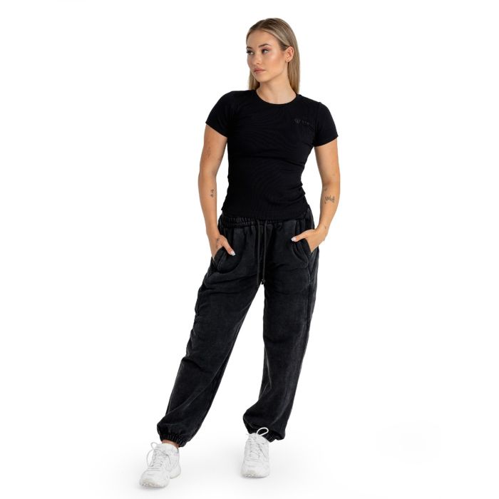 Women‘s Ribbed Tee Black - STRIX L