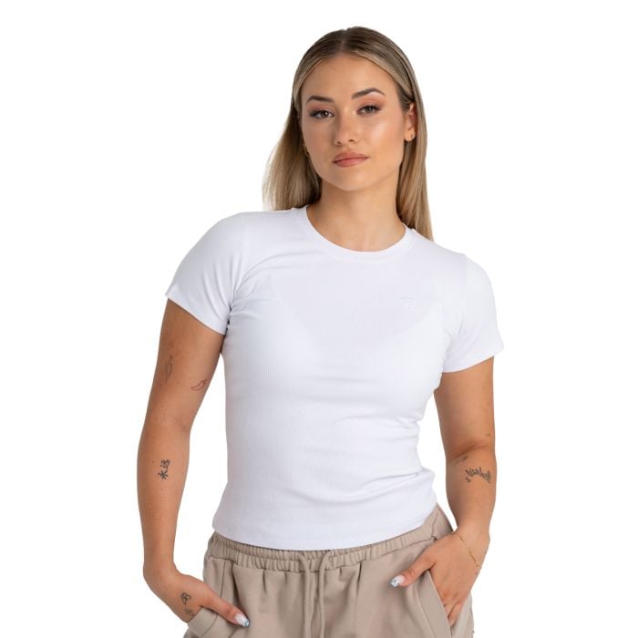 Women‘s Ribbed Tee White - STRIX L