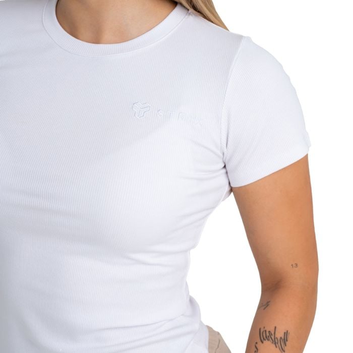 Women‘s Ribbed Tee White - STRIX L