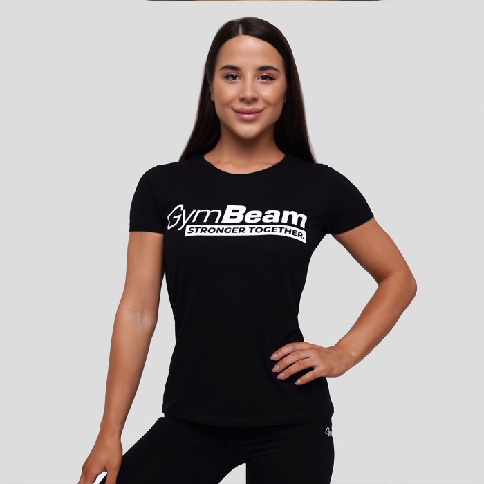 Women‘s Stronger Together T-shirt Black - GymBeam