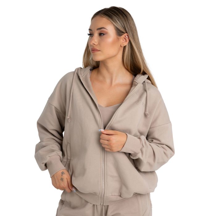 Women‘s Zip Hoodie Taupe - STRIX XS