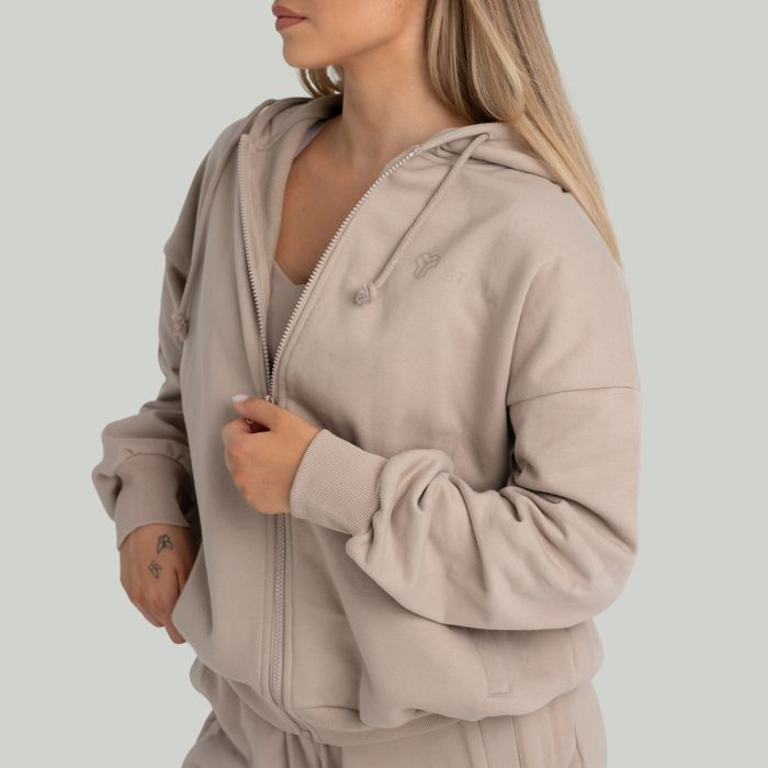 Women‘s Zip Hoodie Taupe - STRIX XS