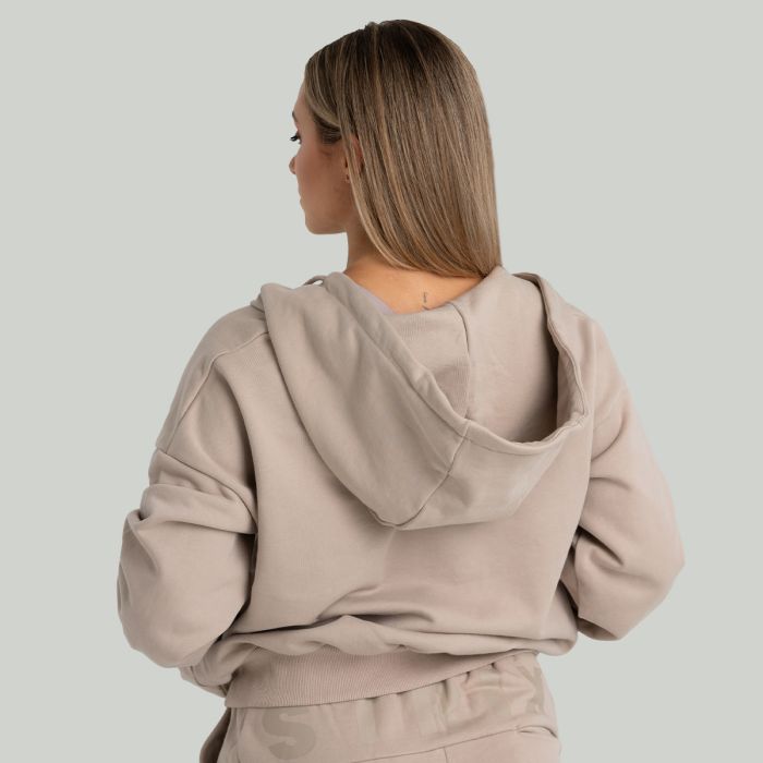 Women‘s Zip Hoodie Taupe - STRIX XS