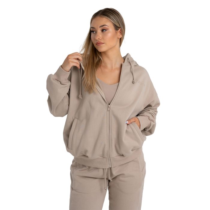 Women‘s Zip Hoodie Taupe - STRIX XS