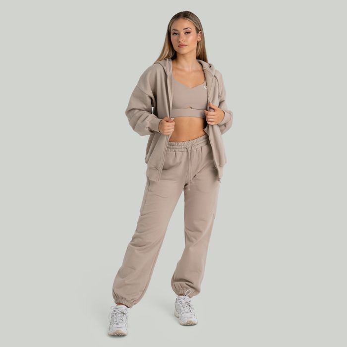 Women‘s Zip Hoodie Taupe - STRIX XS