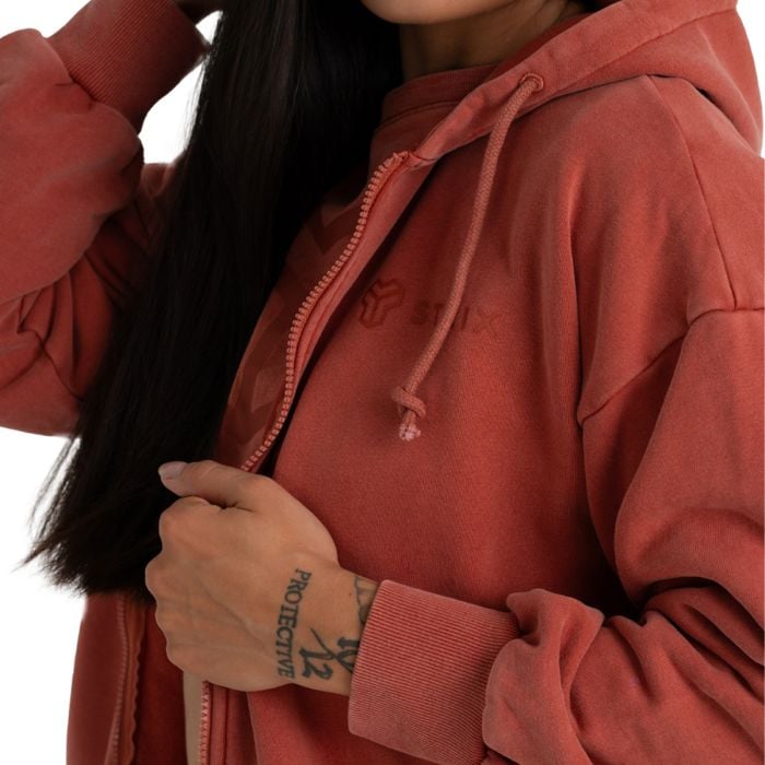 Women‘s Zip Washed Hoodie Terra - STRIX XS