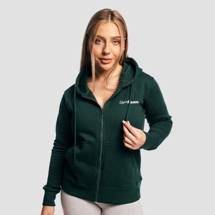 Women‘s Zipper Hoodie Pine - GymBeam XXL