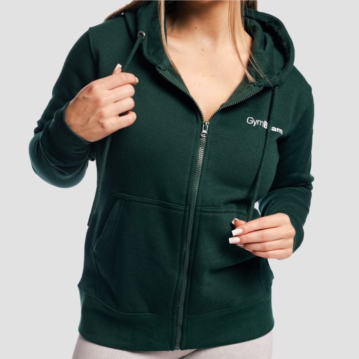 Women‘s Zipper Hoodie Pine - GymBeam XXL
