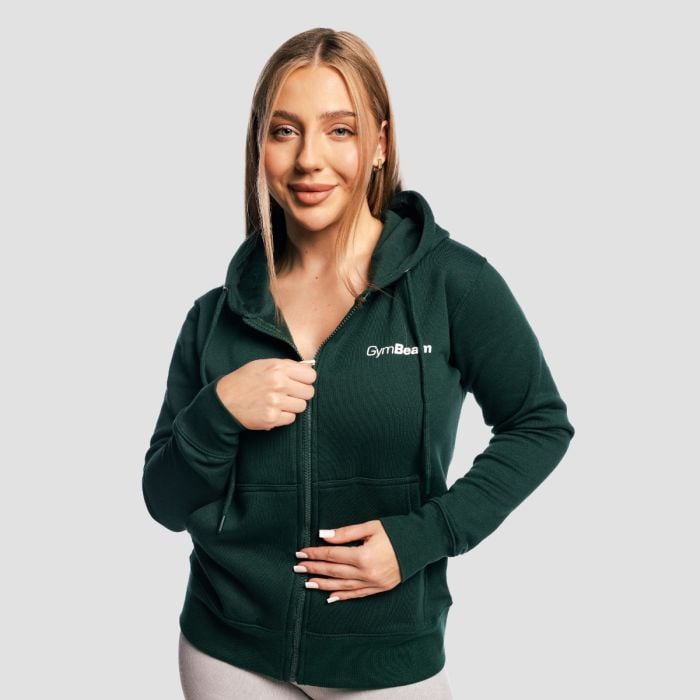 Women‘s Zipper Hoodie Pine - GymBeam XXL