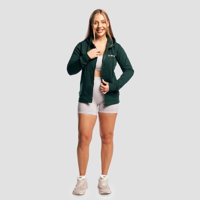Women‘s Zipper Hoodie Pine - GymBeam XXL