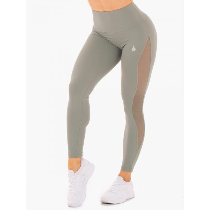 Women's leggings Hype Mesh High Wasted olive - Ryderwear