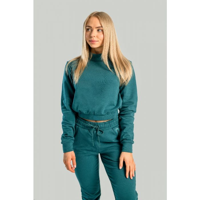 Women’s Essential High-Neck Jumper Deep Teal - STRIX XL