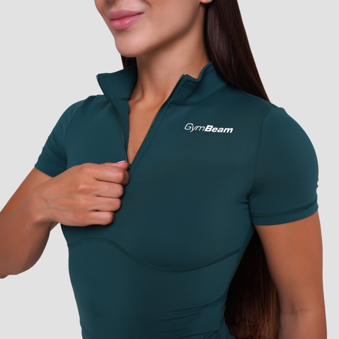 Women‘s Ignite Cropped T-Shirt Dark Green - GymBeam XXL