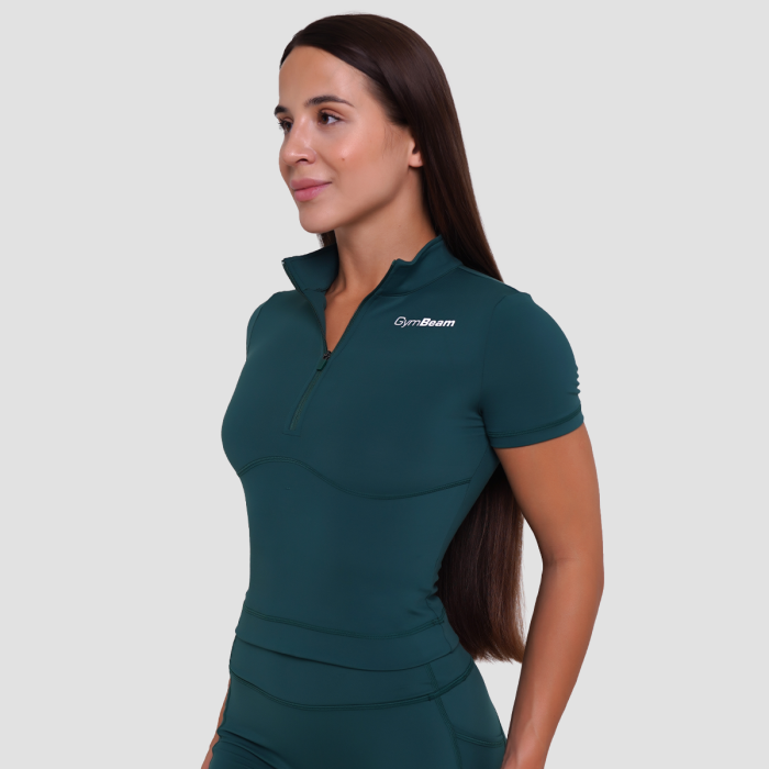 Women‘s Ignite Cropped T-Shirt Dark Green - GymBeam XXL