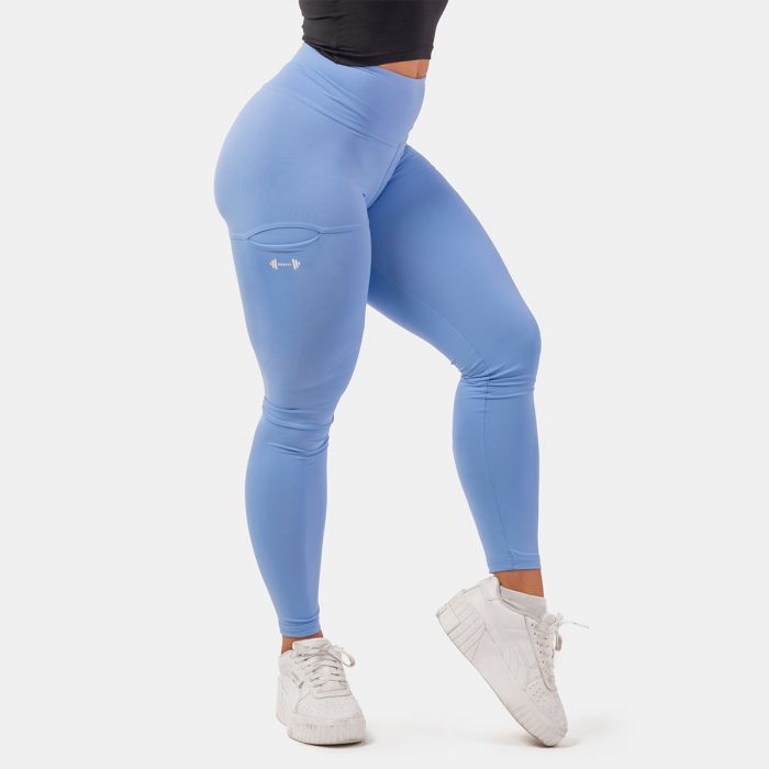 Women‘s leggings Active High Waist Smart Pocket Light Blue - NEBBIA