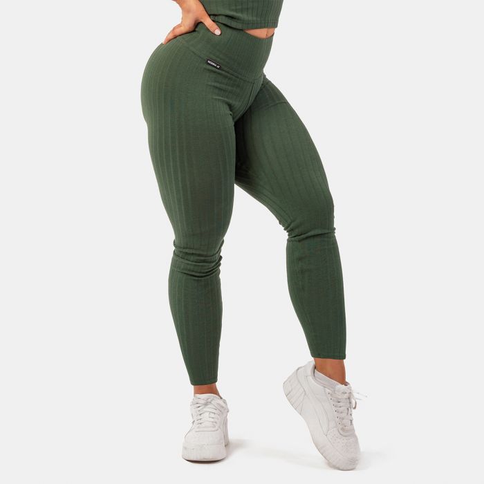 Women‘s leggings Sporty Smart Pocket High-Waist Dark Green - NEBBIA