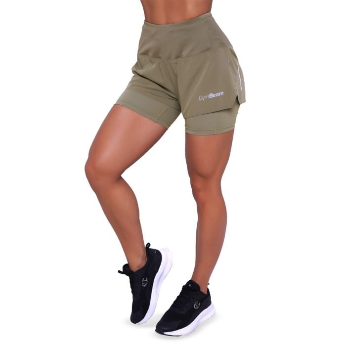 Women‘s Pulse 2in1 Running Shorts Vetiver - GymBeam M