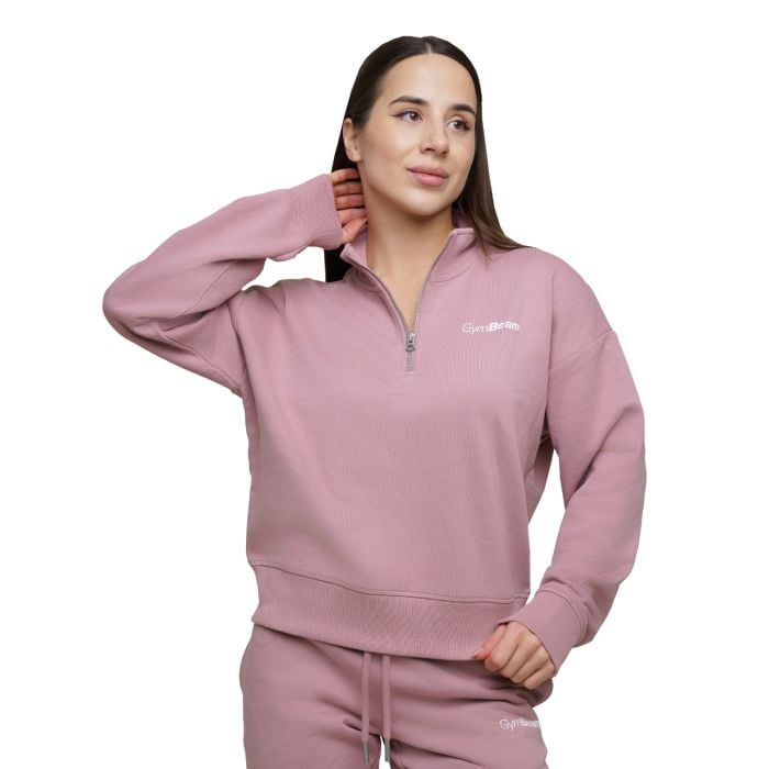 Women‘s Agile 1/2 Zip Jumper Woodrose - GymBeam XL