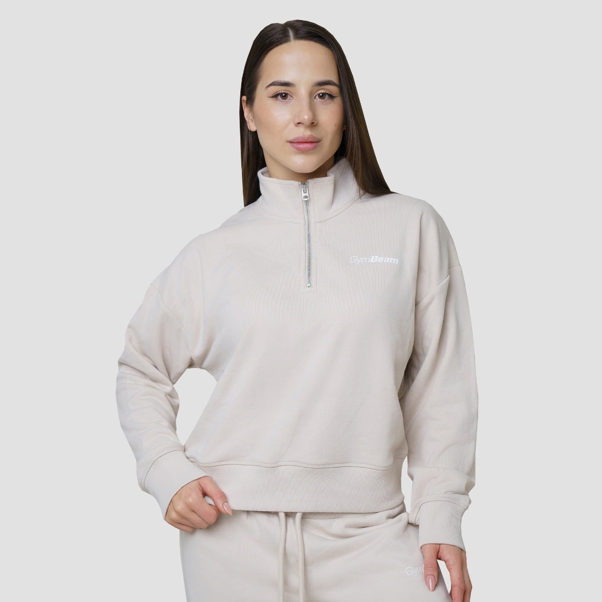 Women‘s Agile 1/2 Zip Jumper Desert - GymBeam