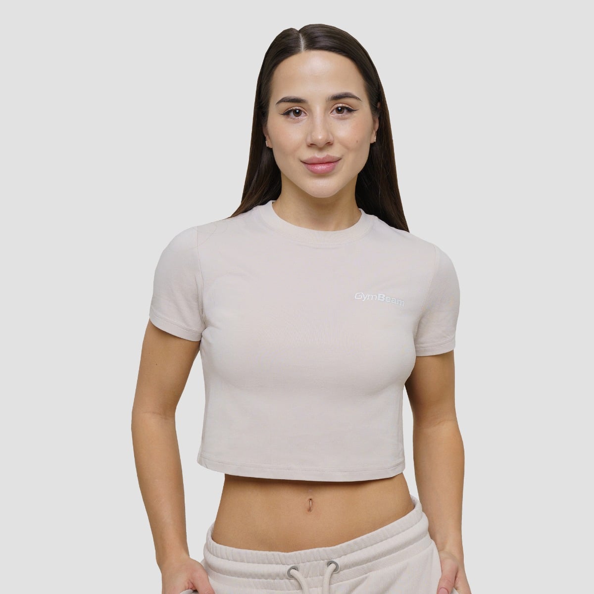 Women‘s Agile Cropped T-Shirt Desert - GymBeam