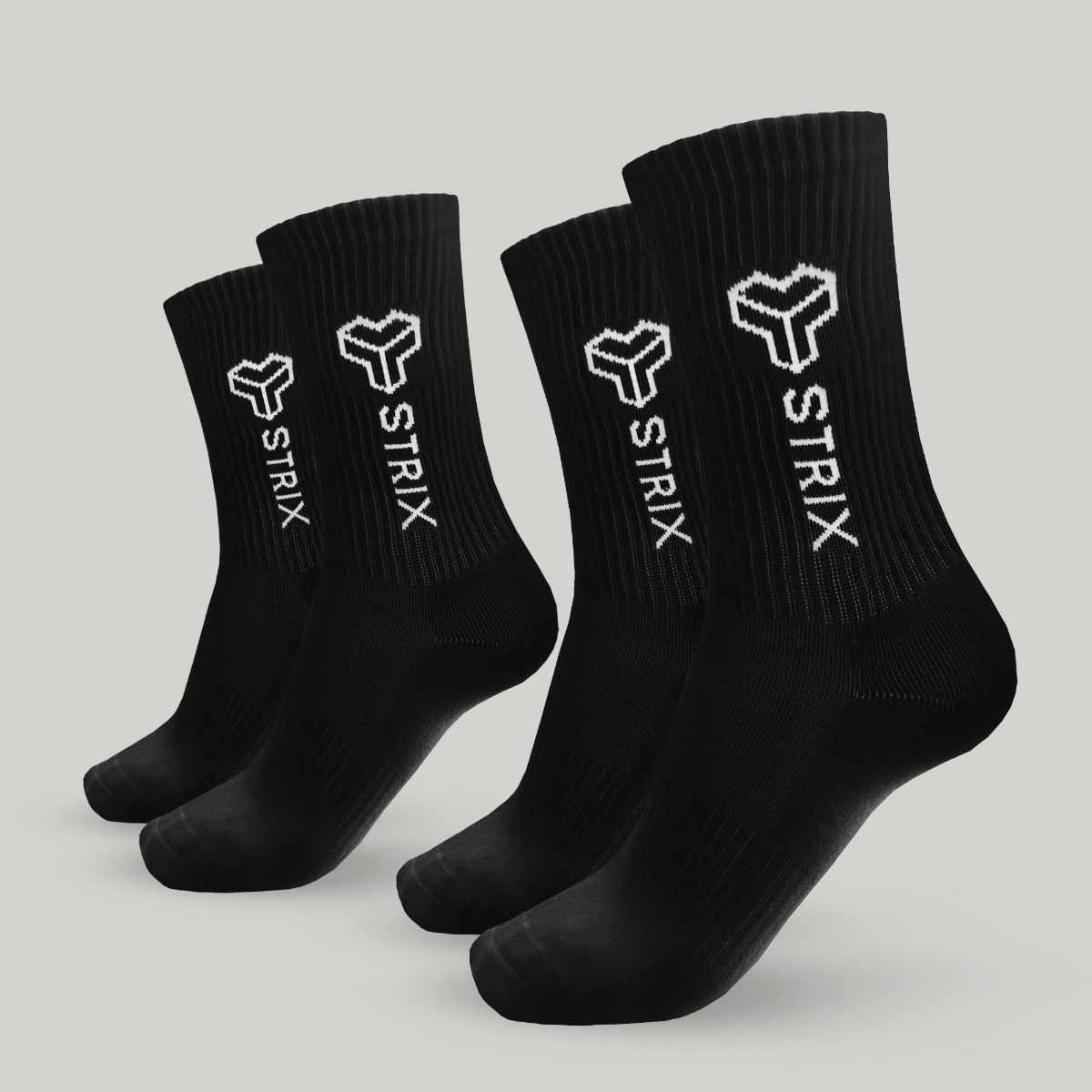 Essential Crew Socks 2Pack Black - STRIX