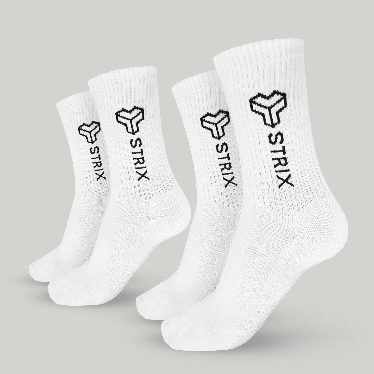 Essential Crew Socks 2Pack White - STRIX